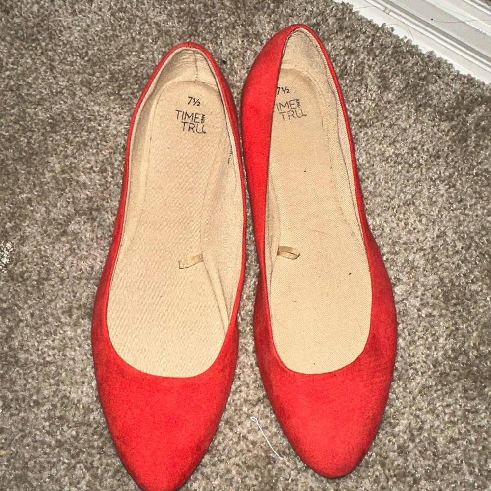 Brand new Red Flats (wide width)
